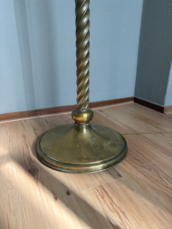 Vintage rope twist Floor light Hollywood Regency Italy – Textile, Brass (photo 6 of 8)