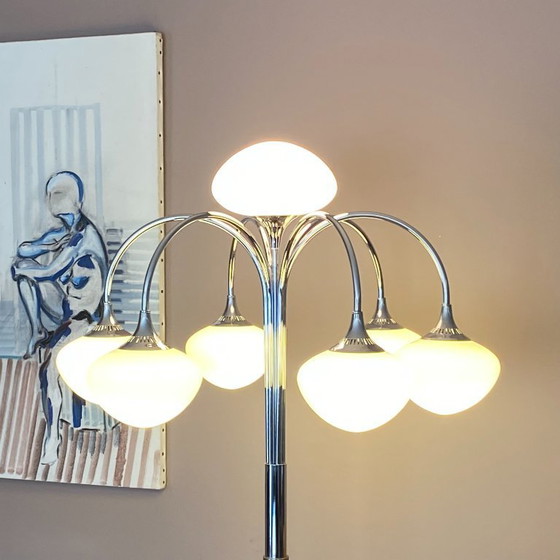 Image 1 of Sciolari Waterfall vloerlamp. 1970. Ruimtevaarttijdperk.