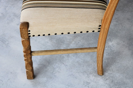 Image 1 of 6x brutalist Danish oak dining chairs