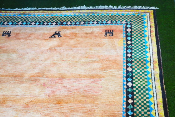 Grande Tappeto Gabbeh in Lana Annodato a Mano Pesca Tribale Indiano – Tappeti, Cotton (photo 3 of 10)