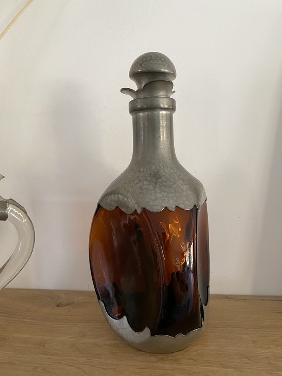 Image 1 of Vintage Pewter Daalderop Bottle from Royal Holland