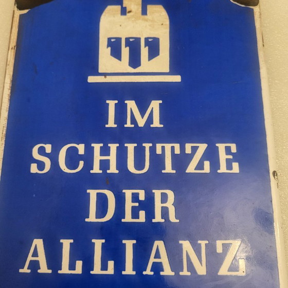 Image 1 of Insegna smaltata blu, Allianz, 1930-50