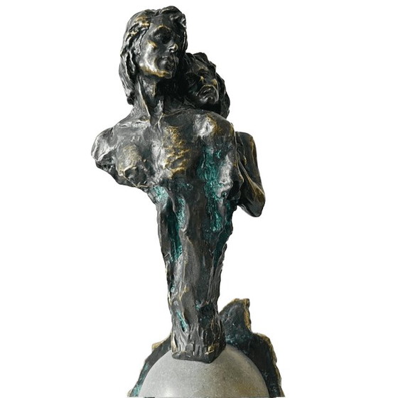 Image 1 of Vintage André Paor bronze sculpture bronze L'amour de Margo 41 cm 1990s