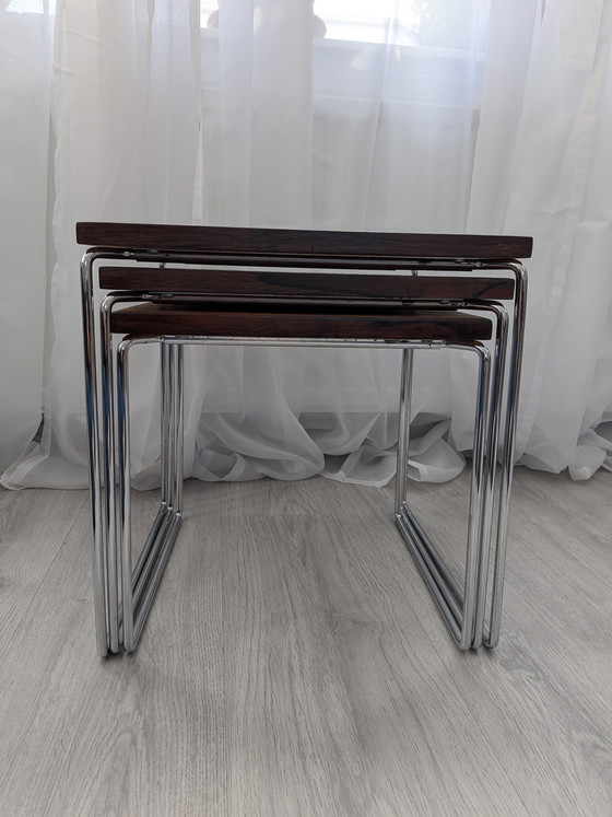 Image 1 of Vintage set of 3 nesting tables by Brabantia, 1970s