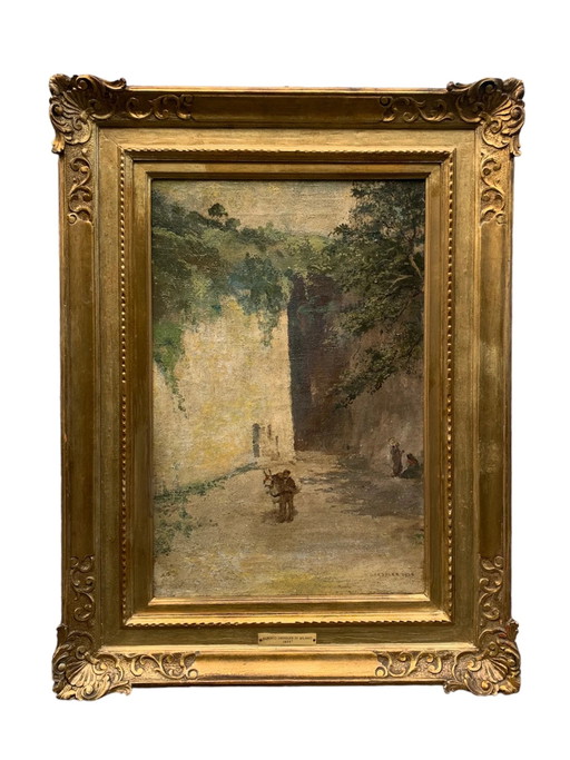 Peinture à l'huile sur toile d'Alberto Dressler de Milan de 1935