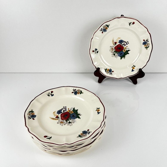 Lot de 8 assiettes à dessert "Agreste" Sarreguemines, XXe s. – Vaisselle, Ceramic, Vintage (photo 6 of 9)