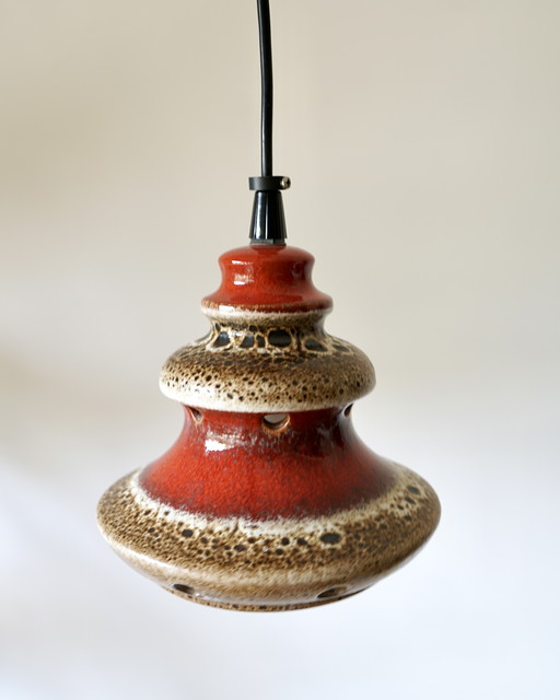 Vintage fat lava Herda ceramic pendant light - 1970s