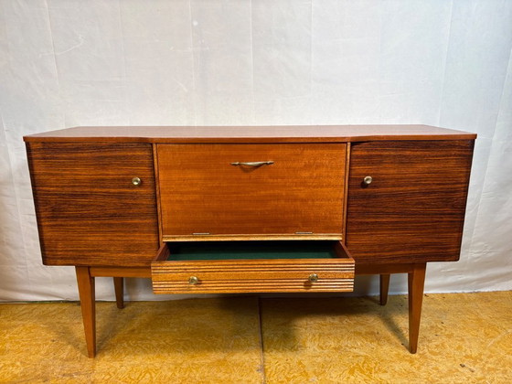 Image 1 of Mid-Century Retro Vintage Teak Sideboard by Stonehill Early 1960s  With Bar Compartment • British Design Classic • Collector’s P