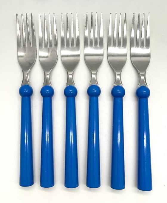 Image 1 of Ensemble de couverts IKEA « Grammatik » – 23 pièces – bleu – vintage des années 1990