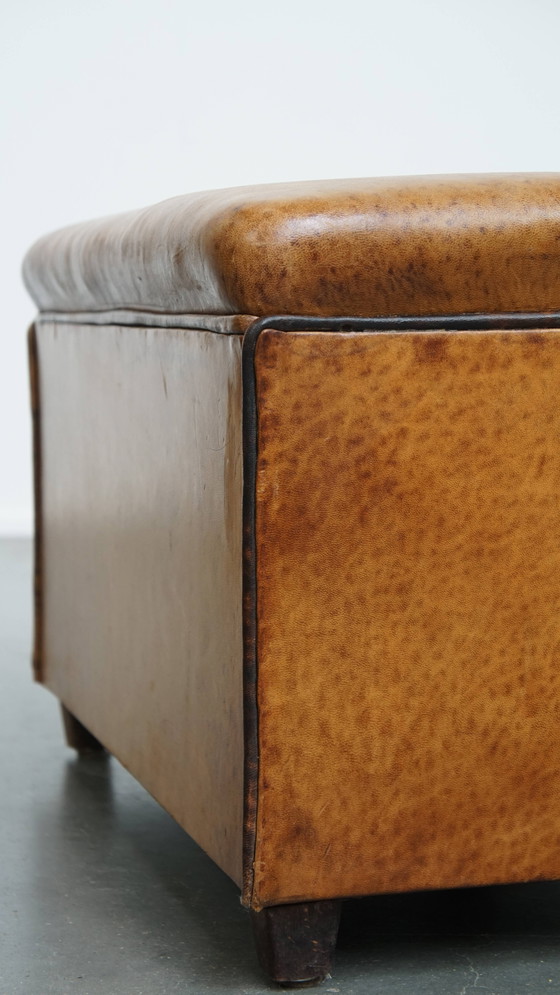 Image 1 of Cuir de mouton vintage Design Hocker by Bart van Bekhoven