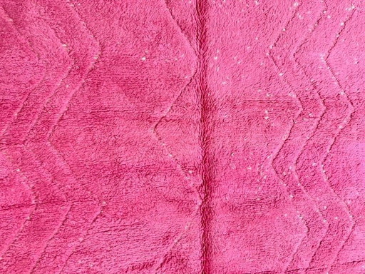 Handgeknüpfter rosa Beni-Ouraine-Berberteppich, Größe 1,5/2,5 m