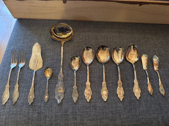 Image 1 of Cubiertos Robbe & Berking – 150 g, chapados en plata – Juego de 122 piezas