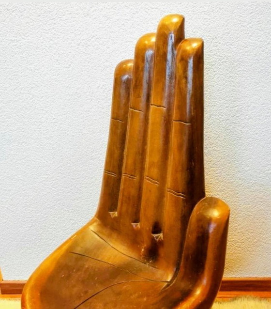 Image 1 of Chaise de méditation vintage style Bouddha, années 1970, en bois massif.