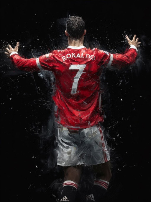 Alberto RICARDO - Cristiano Ronaldo 4 - Artist lithograph – lithos zeefdrukken, Canvas