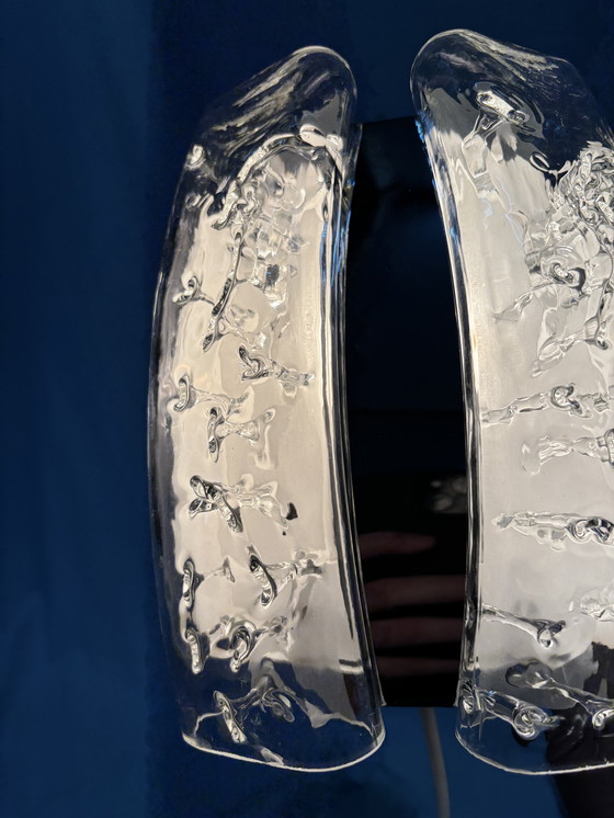 Image 1 of Set van 2 vintage Doria Leuchten ijsglas wandlampen jaren 60