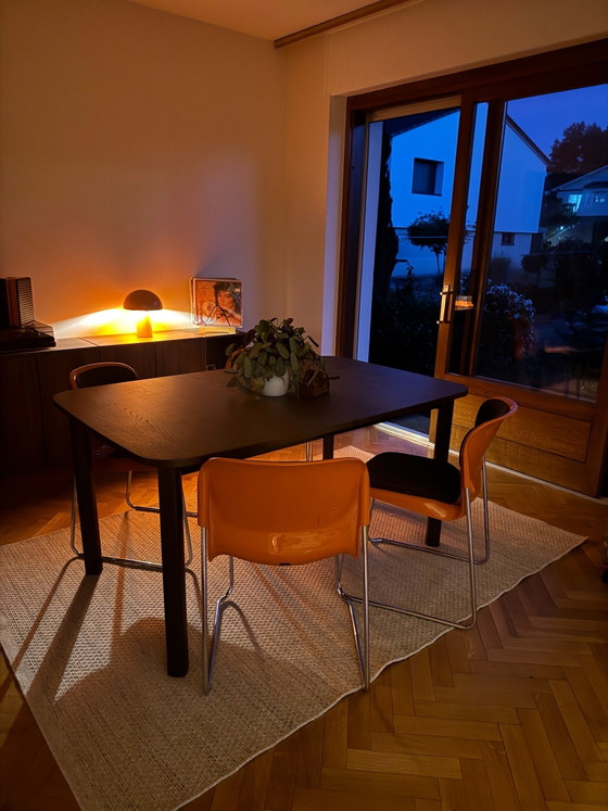 4 x Drabert SM400K par Gerd Lange 1976 – Orange / Chrome – Chaises de salle à manger, Plastique, Textile (photo 5 of 5)