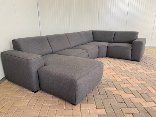  Schönes U-Eck-Sofa aus grauem Stoff