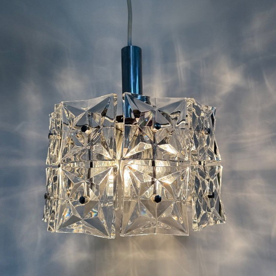 Lampada a sospensione in plexiglass, cromo, Kinkeldey, Lampade a sospensione, Trasparente, Space Age (foto 4 di 11)