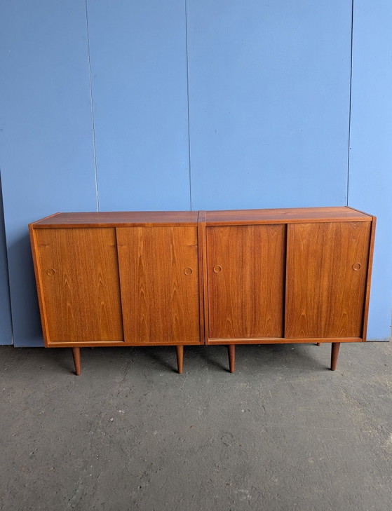 Libreria vintage in teak danese anni '60, Armadi contenitori, Legno, Marrone (foto 11 di 11)