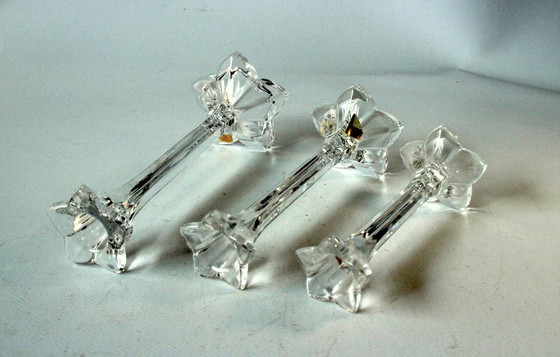 Image 1 of Set van 3 Nachtmann kandelaars van loodkristal - jaren 70