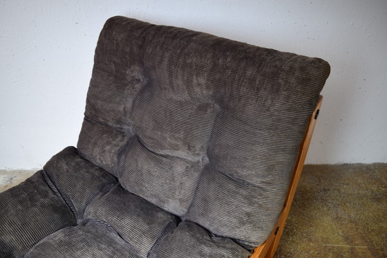 Image 1 of Brutalistische fauteuil uit de jaren 70, vintage koordstoel, ruimtetijdperk