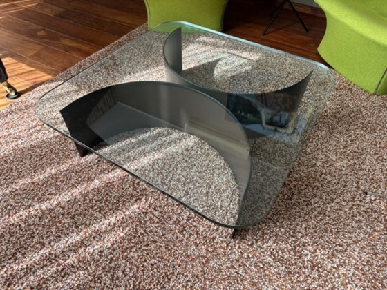 Image 1 of Auténtica mesa de centro cuadrada de los años 70 con tapa de cristal.