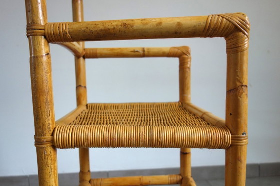 Vintage Rattan and Bamboo High Stool (photo 8 of 10)