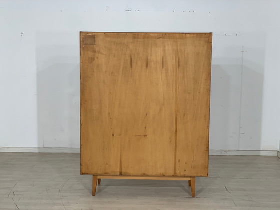 Image 1 of Mid Century hellerau vitrine highboard kast vintage