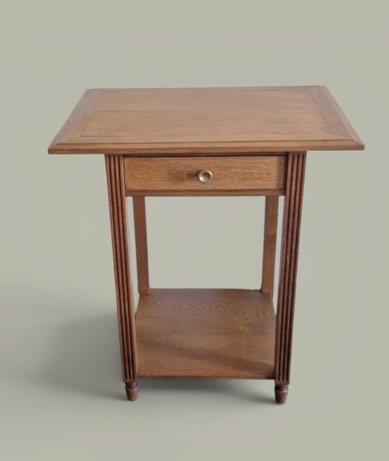 Image 1 of Oak side table – Architectural lines, modernist spirit 1940
