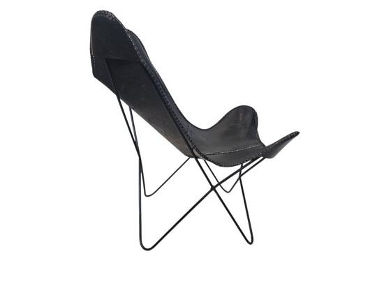 Lounge Chair - Butterfly Chair - Vlinderstoel - Leer - Metaal - 1990's – Stoelen / fauteuils, Leather, Metal (photo 3 of 8)