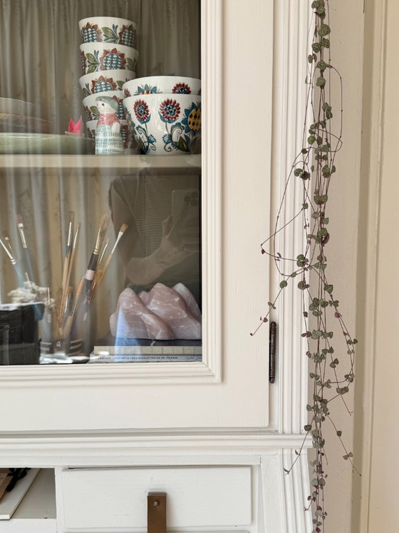 Credenza con tavolo a scomparsa – Credenze con vetrina, Glass, Leather (photo 11 of 11)