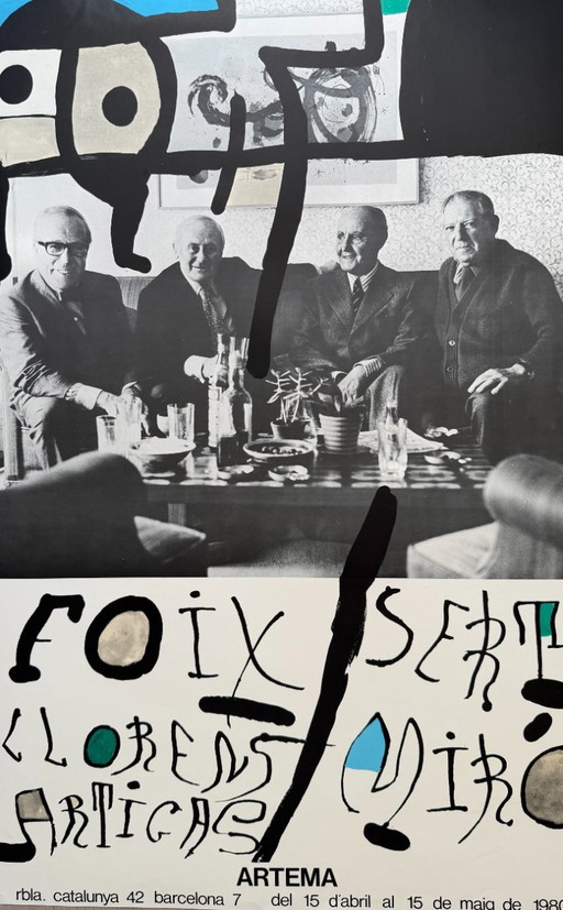 Joan Miró (1893-1983), Galería Artema Barcelona, 1980, originele vintage tentoonstellingsposter, gedrukt (photo 2 of 11)