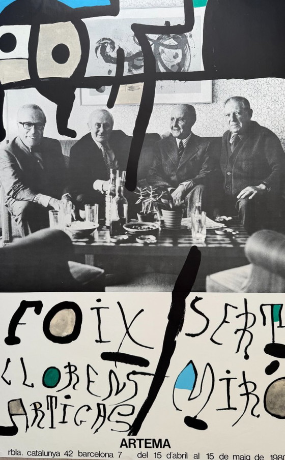 Joan Miró (1893-1983), Galería Artema Barcelona, ​​1980, originele vintage tentoonstellingsposter, gedrukt (photo 2 of 11)
