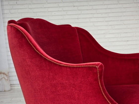 Años 70, Sillón danés, Terciopelo para muebles, Patas de madera de fresno. – Sillones, Velvet, Wood (photo 19 of 21)