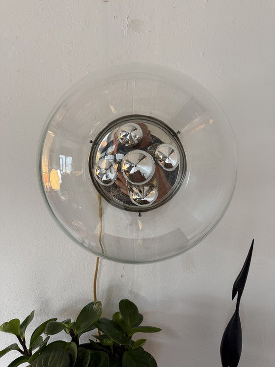 Image 1 of Lampada da parete vintage in stile "Globe" dell'era spaziale, Glashütte Limburg '70