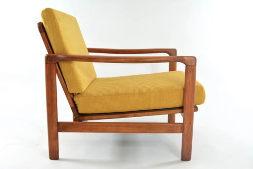 BZ fauteuil in fijn geel corduroy