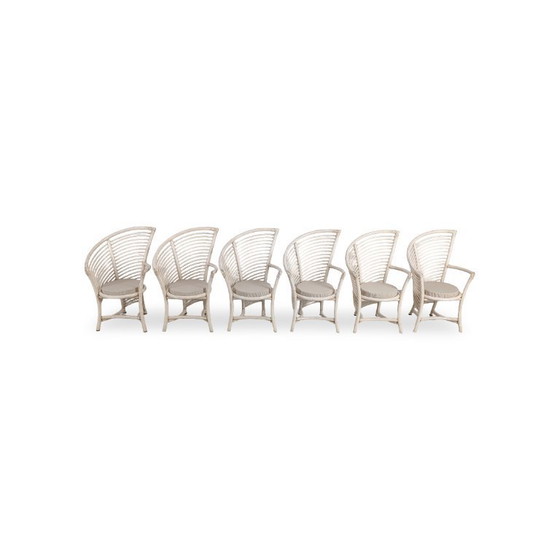 Image 1 of Set di 4 sedie Wickerwork Atelier Schütz, sedia di design del 1970, bambù