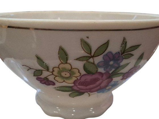 Image 1 of Set van 6 verzamelbare vintage Japanse porseleinen theekopjes – jaren 1950
