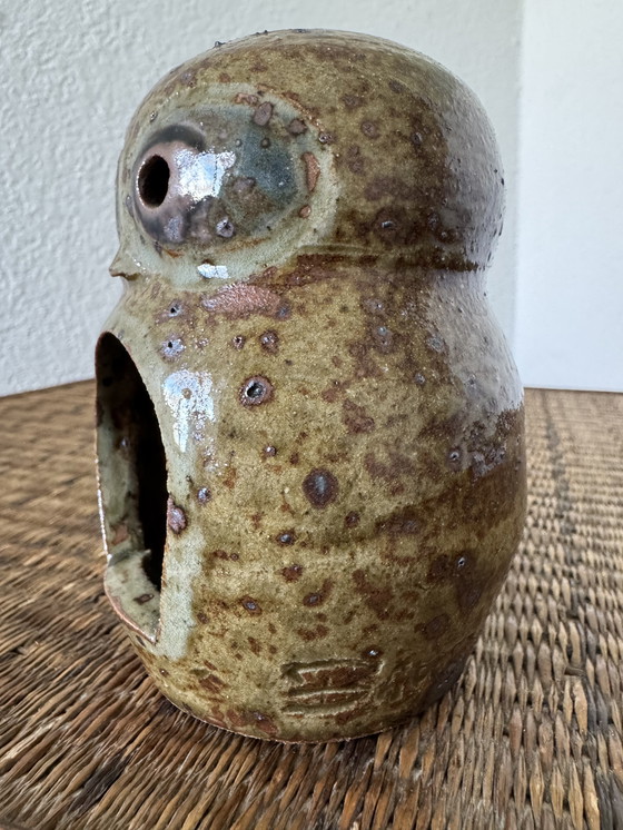 Image 1 of Portavelas de cerámica con forma de búho de Guy Baudat