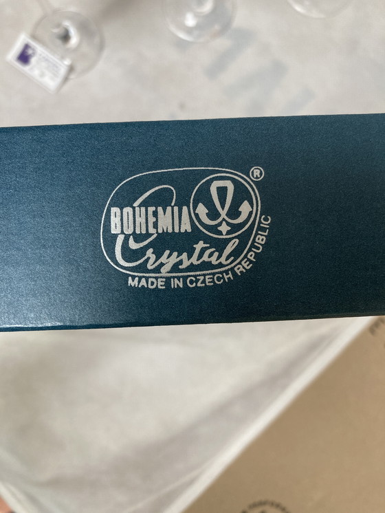 Image 1 of 6 kristallen champagneglazen Tsjechië 90'S