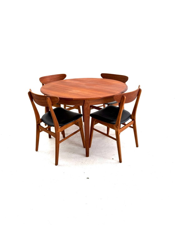 Vintage verlengbare Deense teakhouten eettafel ‘60 (photo 6 of 14)