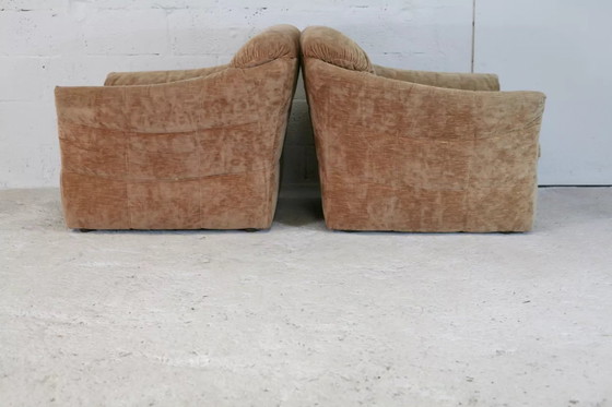 Image 1 of 2x Fauteuil Velours "Caramel Blond"