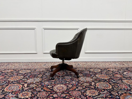 Classica sedia da ufficio inglese Wade Chesterfield – Sedie da ufficio, Leather, Wood (photo 3 of 8)