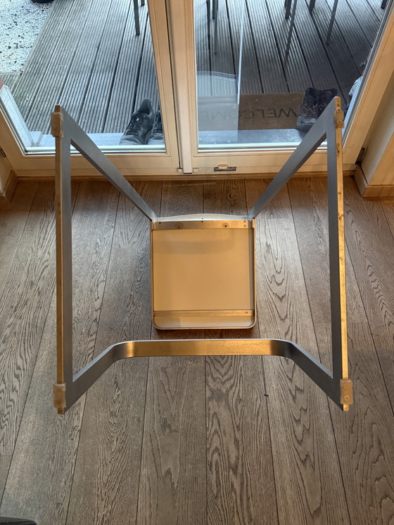 Image 1 of Tabourets design Hülsta bois blanc e metallo brossé (lotto di 2)