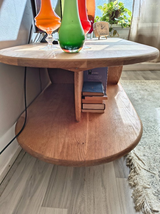 Image 1 of Solid oak coffee table / TV table 1960s