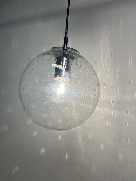 Vintage RAAK Amsterdam Bubble Glass Globe Hanglamp – Dutch Design jaren 70 – Hanglampen, Metal (photo 4 of 15)