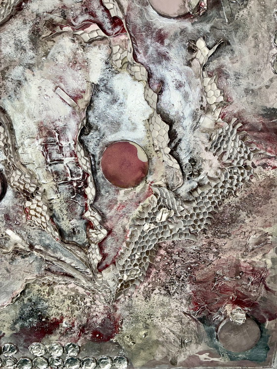 Image 1 of Monumentaal, uniek kunstwerk in mixed media van FinkX, 90x120 cm.