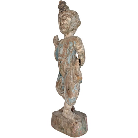 Statua birmana in legno antica del XIX secolo – Policroma – 34cm – Sculture, Wood (photo 9 of 10)