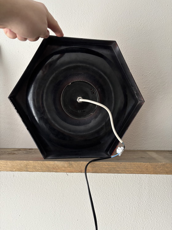 Image 1 of Lampada da parete vintage rossa GDR dal design spaziale VEB Leuchtenbau