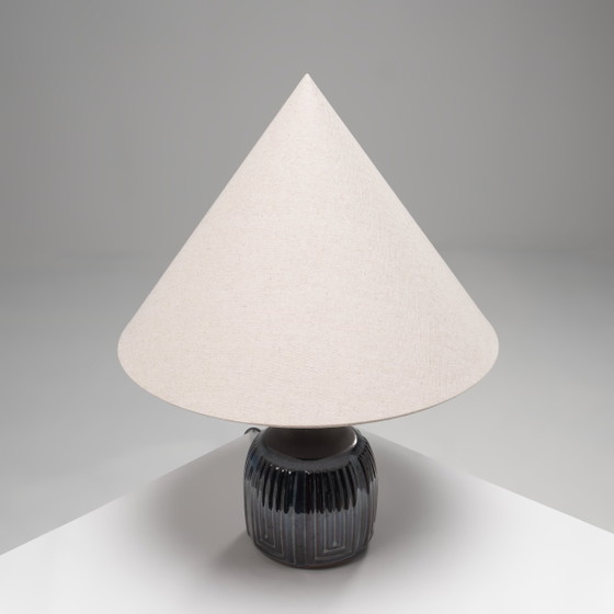 Lampada da tavolo in ceramica Modello 1039 di Søholm Stoneware, Danimarca, anni '60, Lampade da tavolo, Nero (foto 7 di 8)